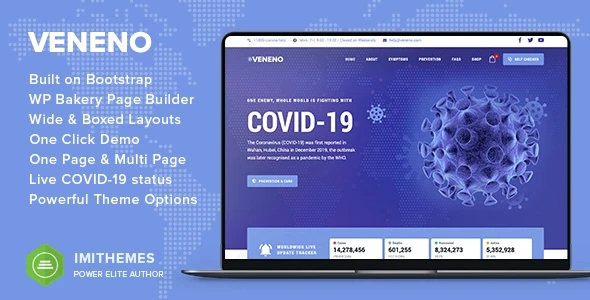 Veneno – Coronavirus Information WordPress Theme